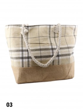 Canvas Plaid Shoulder Tote